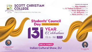 Scott Christian College Nagercoil Students Council Day 01032024131st Year Celebrations [upl. by Werdnaed]