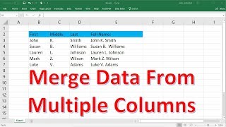 How to Merge Data From Multiple Columns Using TextJoin amp Concatenate Functions  Excel [upl. by Holder]