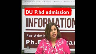 Delhi University PhD Application All details with 2080 seat DU PhD Admission 202425shorts [upl. by Mercie804]