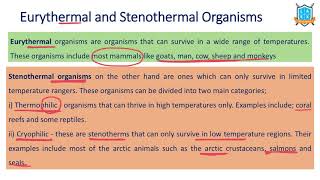 What are Eurythermal vs Stenothermal Organisms   Eurythermal అంటే ఏమిటి  La Excellence [upl. by Yahc]