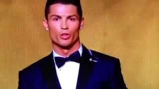 Cristiano Ronaldo screams  Ballon DOr 2014 HD [upl. by Pollock298]