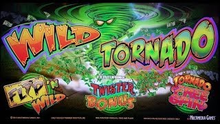 Multimedia Games  Wild Tornado Slot Bonus [upl. by Haeluj]