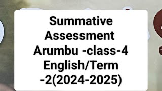 Summative Assessment Arumbuclass 4EnglishTerm 220242025 Ennum Ezhuthum work Book [upl. by Eatnuahc155]