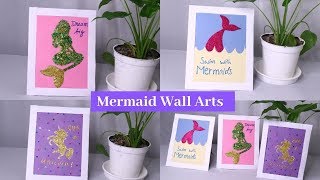 3 Mermaid Wall Decor And Room Decor Ideas  DIY Mermaid Wall Art Decor Crafts By Aloha Crafts [upl. by Olenolin]