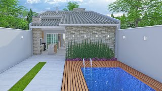 CASA PEQUENA SIMPLES ─ NOS FUNDOS DO TERRENO │2 QUARTO │76M²│TERRENO 8X20 [upl. by Ruttger]