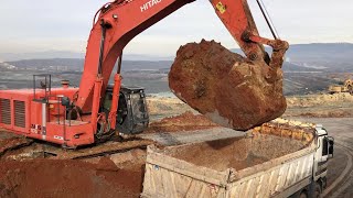 Hitachi Zaxis 670LCR Excavator Loading Mercedes And MAN Trucks  Operator Anogiatis [upl. by Aro540]