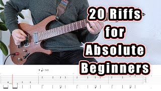 20 Guitar Riffs for Absolute Beginners with Tabs [upl. by Pepper]