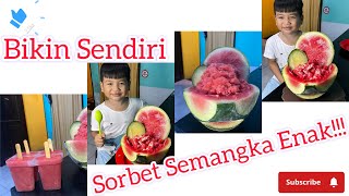 🍉 SEMANGKA SORBET ‼️ CUMA 2 BAHAN BISA ENAK BANGET ‼️ WATERMELON SORBET 🍉🍧 [upl. by Nnairahs666]