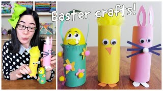 How to Make Easter Toilet Paper Roll Crafts Bunny Chicken Basket [upl. by Kial]