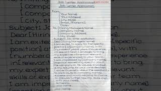 Application letter for job shorts application letter [upl. by Ardnusal]