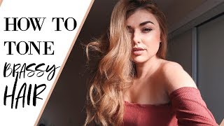 How To Tone Brassy Hair At Home  Fix Orange Bleached Hair  Chloe Zadori [upl. by Annairba480]