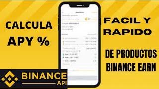 Que es APY ❓ Como calcular APY en BINANCE  Desde celular en 1 minuto [upl. by Elie145]