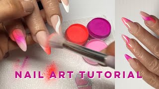 Nail Art Tutorial How To Use Acrylic Powders as Pigments💗 Riyxnails [upl. by Hamburger]