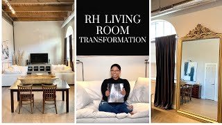 MODERN LIVING ROOM TRANSFORMATION  RESTORATION HARDWARE IKEA HOMEGOODS [upl. by Ule]