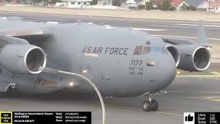 C17 Globemaster Departure live at Wellington Airport  Close up action [upl. by Gairc]