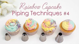 Cupcake Piping Techniques Tutorial 4  With Rainbow Swirls [upl. by Godred]