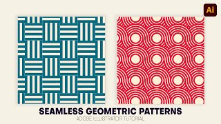 create seamless geometric patterns  adobe illustrator tutorial [upl. by Aznofla]