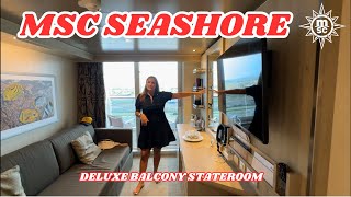 MSC Seashore Deluxe Balcony Stateroom Can you survive a week in here [upl. by Japha]