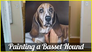 Painting a Basset Hound in Oil Fred [upl. by Ecinrev]