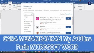 Menambahkan My Add Ins pada Microsoft Word dibritauchannel [upl. by Annairt430]