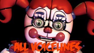 Circus Baby  All Voicelines with Subtitles  Ultimate Custom Night [upl. by Kaia]