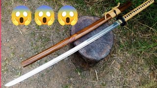 😱😱‼️TESTIMONI KETAJAMAN SAMURAI KATANA SAKABATO NATURAL TEBAS PAKU DAN SUPER TAJAM [upl. by Durning]