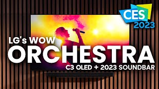 LG SC9 2023 Soundbar Together With C3 OLED  WOW Orchestra  CES 2023 [upl. by Nileuqaj]