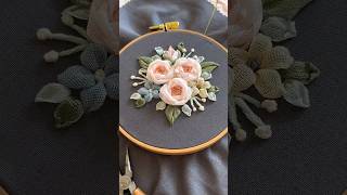 Cute Ribbon Embroidery Rose diy embroidery flowers handembroidery handmade [upl. by Borchert410]