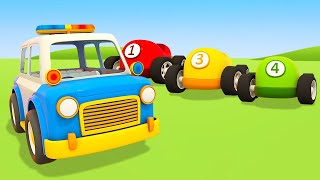 Car cartoons for kids amp Police car cartoons Helper Cars amp toy racing cars for kids [upl. by Pederson]