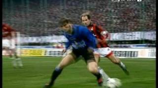 Zanetti v s Baresi  Maldini  Desailly   Amazing Skill By ZANETTI FORZA CAPITANO [upl. by Rachele]