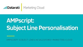 How to Personalise Subject Lines using AMPscript in Salesforce Marketing Cloud [upl. by Priest]