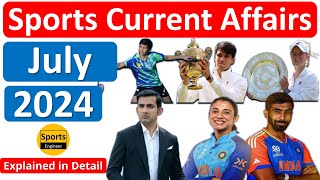 July 2024 Sports Current Affairs  Monthly Sports Current Affairs by Sports Engineer [upl. by Lindsy458]