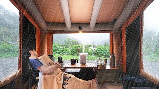 Camping Alone in a Typhoon 🌪️ Holiday in Automatic House Trailer [upl. by Yla436]