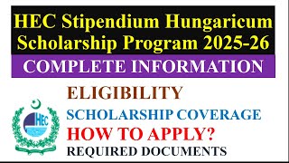 HEC Stipendium Hungarian Scholarship Program 202526 HEC Scholarship in Hungary Study in Hungary [upl. by Assirem]