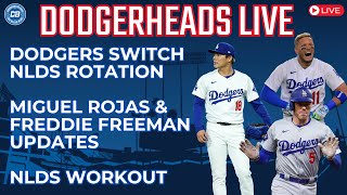 DodgerHeads Live Dodgers change NLDS rotation Freddie Freeman amp Miguel Rojas updates workout day [upl. by Rivers]