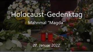 HolocaustGedenktag 27 Januar 2022  Mahnmal MAGDA MagdeburgRothensee [upl. by Noryk]