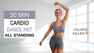 30 Min All Standing Cardio HIIT DANCE Workout  Burn Up to 400 Calories  To the Beat SUPER FUN [upl. by Ohare]