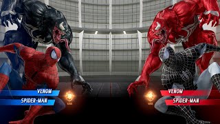 Venom amp Red Spider Man VS Red Venom amp Black Spider Man  Marvel vs Capcom Infinite [upl. by Bulley381]