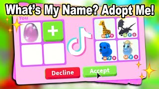 What’s My Name Adopt Me TikTok Compilation [upl. by Buller]