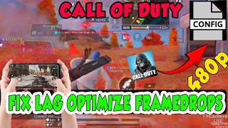 how to fix lag call of duty use config 480p to optimize your phone frame drops 60fps stable 60hz [upl. by Macrae346]