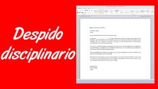 Como hacer una carta de despido disciplinario [upl. by Case838]