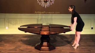 Rustic Round Dining Table for 8 Expandable Jupe Table with Self Storing Leaves [upl. by Lizned83]