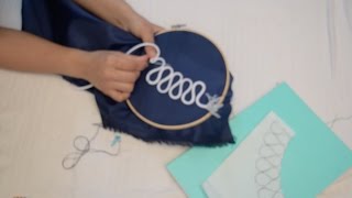 Do Cord Embroidery with Hand Neckline design DIY [upl. by Ardnaik]