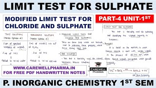 Limit Test For Sulphate  Modified Limit Test Of Chloride And Sulphate  P 4 U 1  IPC 1st Semester [upl. by Goeselt]