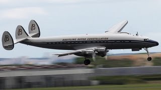 Spectacular Lockheed Super Constellation visual Approach  Paris Air Show 2013  HD [upl. by Nissensohn]