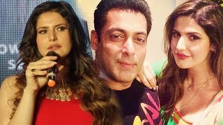 Zarine Khan REACTION On Working With Salman Khan In Film [upl. by Lerat]