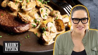 The CREAMIEST Miso Mushroom Sauce For Your Steak Dinner  Marions Kitchen [upl. by Fabe]