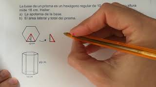 AREA DE UN PRISMA HEXAGONAL 👈🏽como sacar el área de un prisma hexagonal😶area total de un prisma [upl. by Eagle]