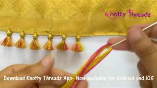 How to make Baby Kuchu Design using 2 colours  Double Colour Saree Tassels  wwwknottythreadzcom [upl. by Samanthia]