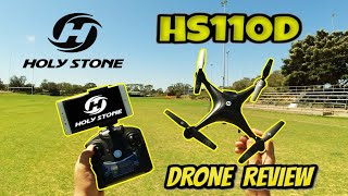 HolyStone HS110D 1080P Camera Drone Review  Great Park Flyer [upl. by Remos]